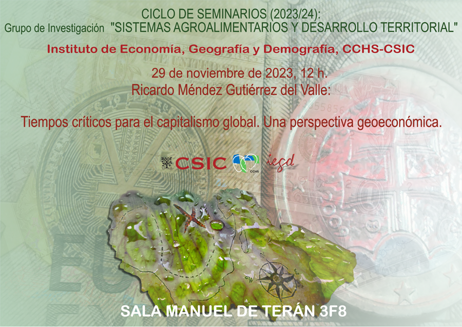 Ciclo de seminarios SADT: "Tiempos críticos para el capitalismo global. Una perspectiva geoeconómica"