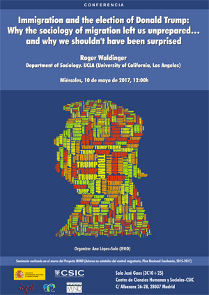 Conferencia: "Immigration and the election of Donald Trump: Why the sociology of migration left us unprepared... and why we shouldn't have been surprised"