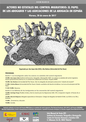 Seminario: "Actores no estatales del control migratorio: el papel de los abogados y las asociaciones de la abogacía en España"