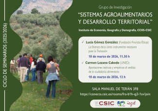Ciclo de seminarios SADT 2025-2026: "La finanza ética como instrumento necesario para la Transición"/"Aportaciones teóricas y empíricas al análisis de la ciudadanía alimentaria"